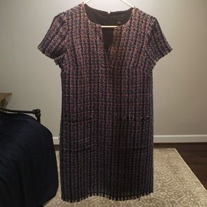 Ann Taylor Blue Tweed Dress